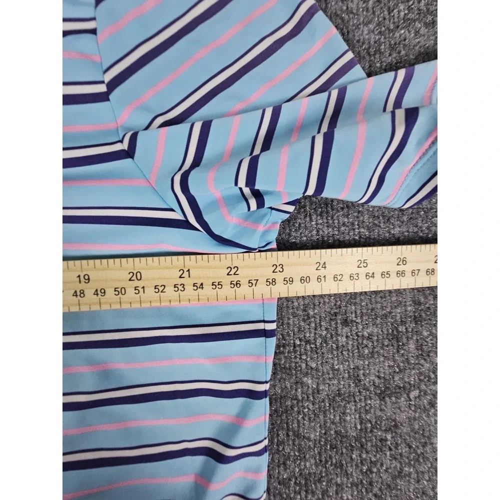 Ralph Lauren RLX Polo Shirt Mens Medium Striped Golf Performance Stretch
